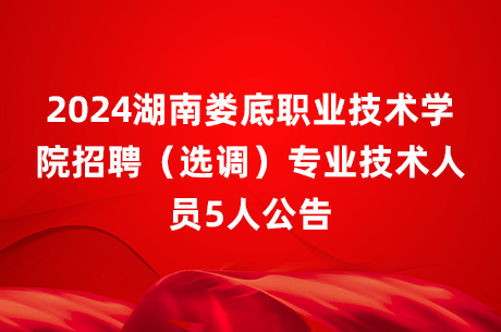 2024湖南娄底职业技术学院招聘（选调）专业技术人员5人公告