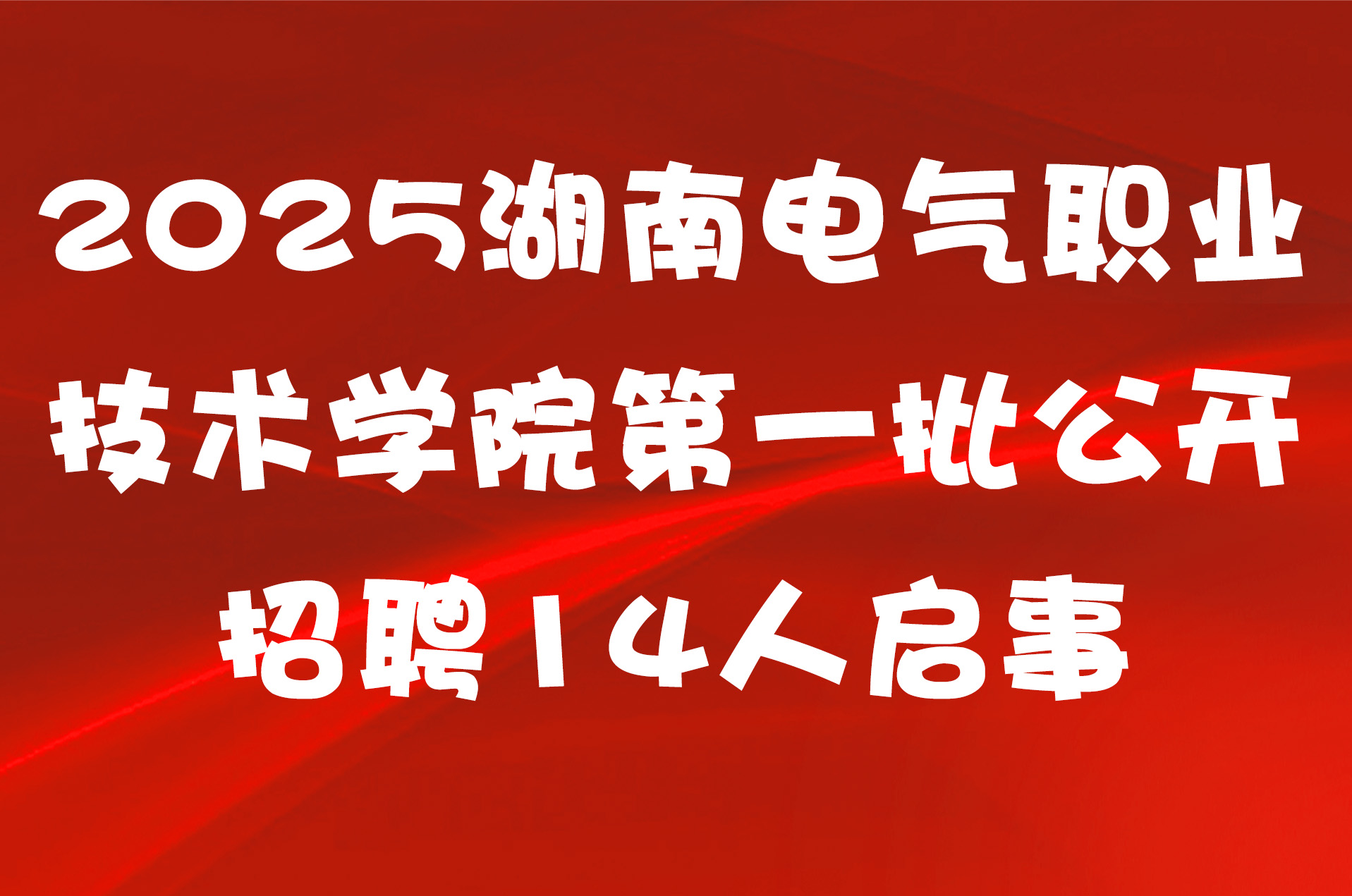 2025湖南电气职业技术学院第一批公开招聘14人启事