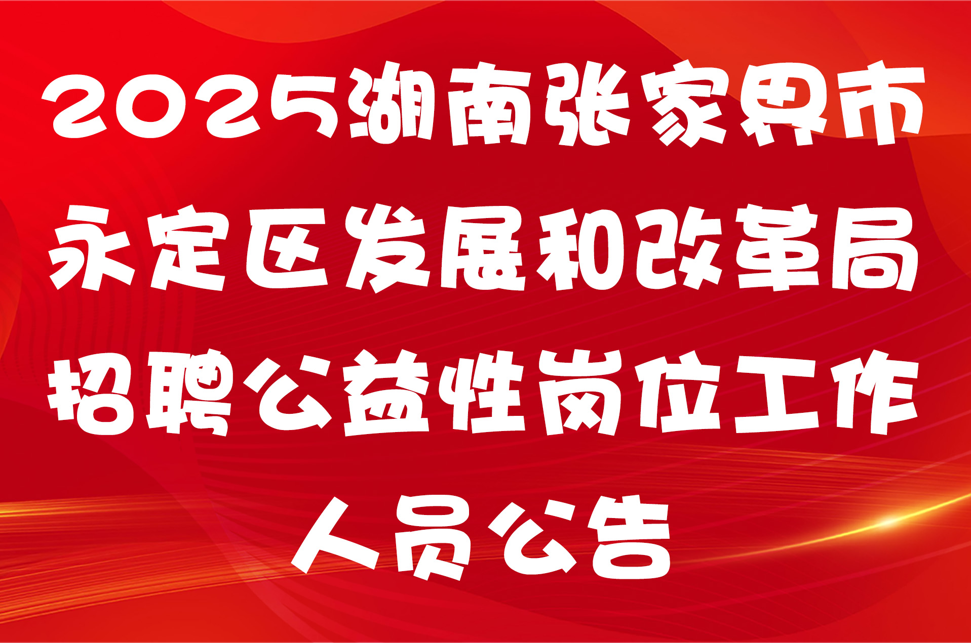2025湖南张家界市永定区发展和改革局招聘公益性岗位工作人员公告