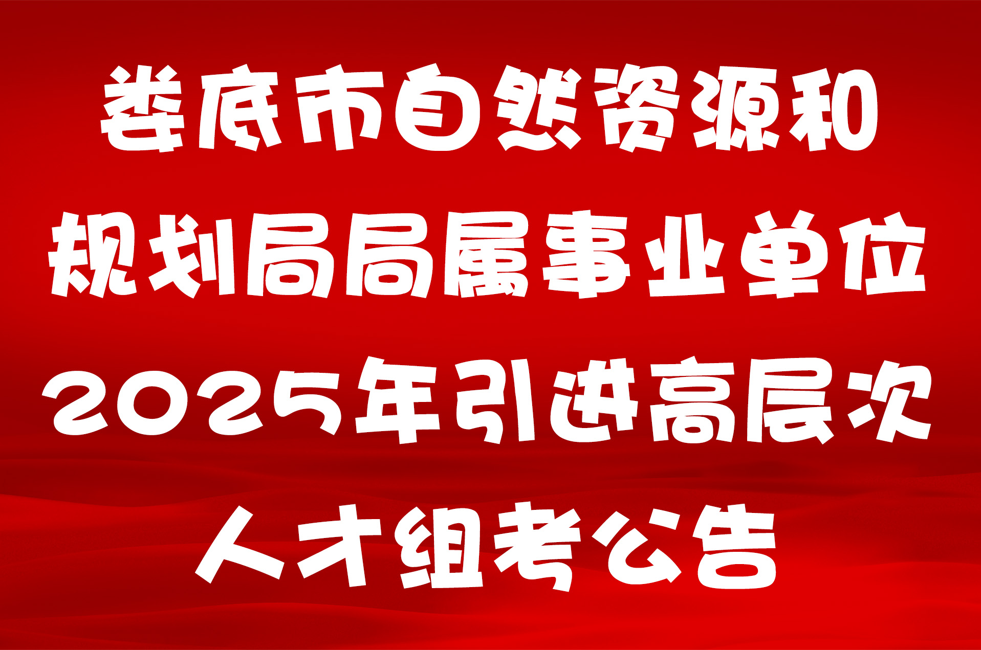 娄底市自然资源和规划局局属事业单位2025年引进高层次人才组考公告