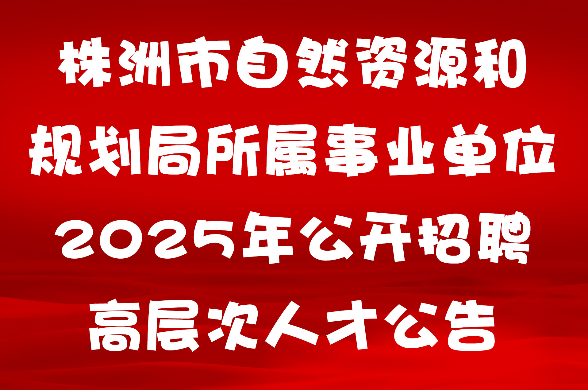 株洲市自然资源和规划局所属事业单位2025年公开招聘高层次人才公告