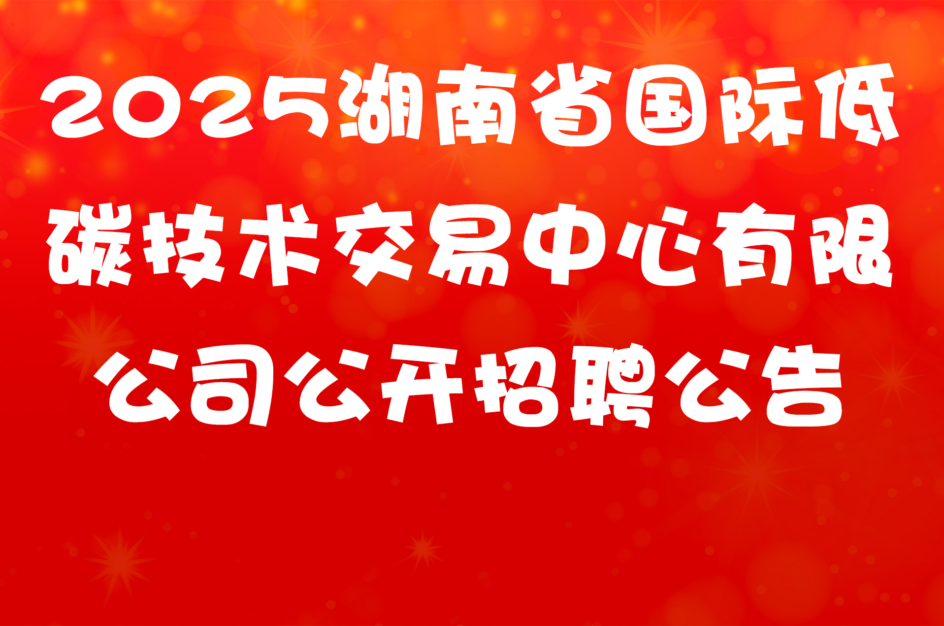 2025湖南省国际低碳技术交易中心有限公司公开招聘公告